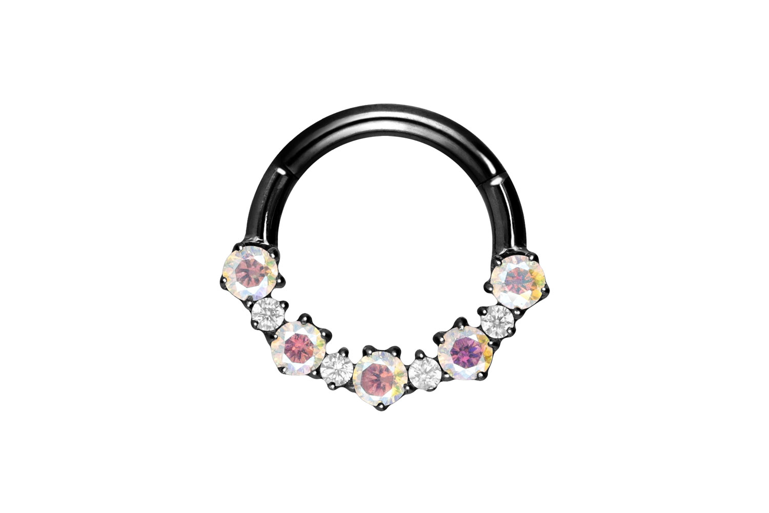 Titan Segmentring Clicker Piercing EINGEFASSTE KRISTALLE